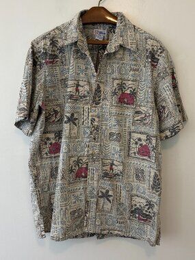 Reyn Spooner Hawaiian Short Sleeve Button Shirt Mens XXL Surfers